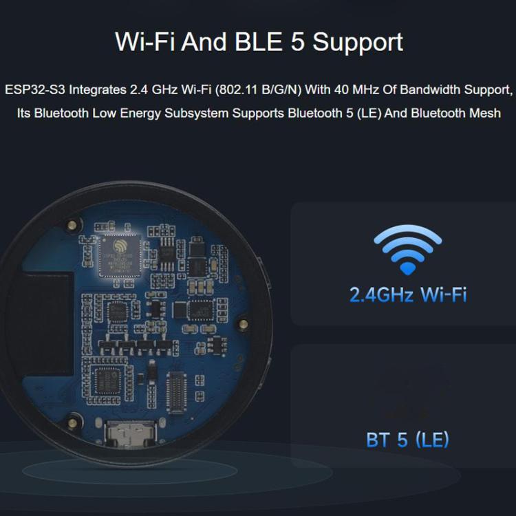 Waveshare 34384 ESP32-S3 1.43 Inch AMOLED Round Touch Display Development Board Supports AI Speech Interaction And Online LLM Platforms Without Lithium Batteries