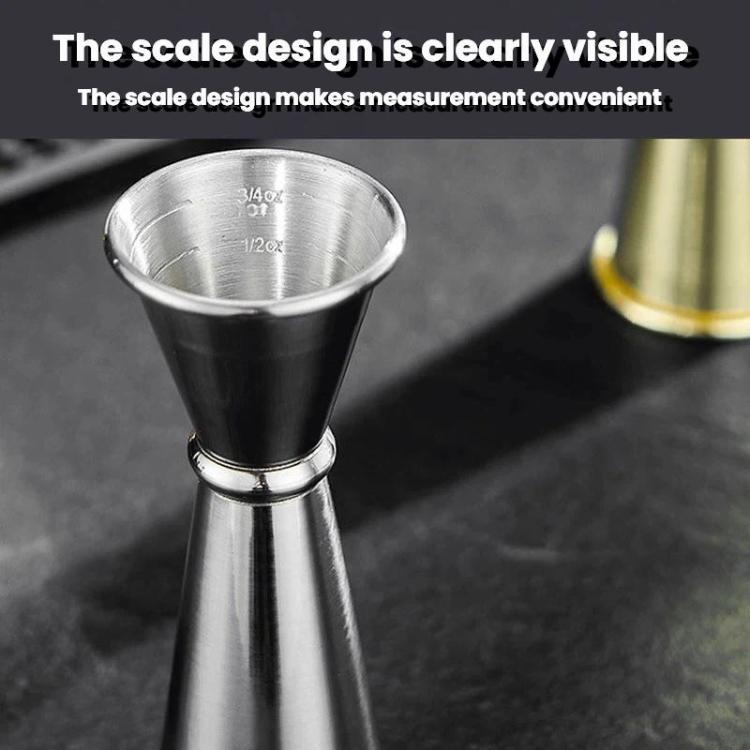 LsCook 30/60ml Curved Edge 304 Stainless Steel Dual-Ended Ounce Measuring Cup Bar Mixing Measuring Cup