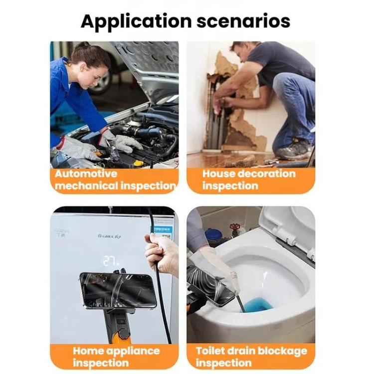 TESLONG WF200 WiFi HD Endoscope With LED Lights Handheld Industrial Inspection & Repair Borescope, Spec: Dual-Lens 8mm/5m