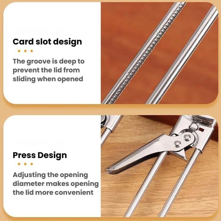 LsCook Adjustable Multi-Function Can Opener Non-Slip Bottle Cap Screwdriver - Short+Non-slip Pad+White Box Packaging