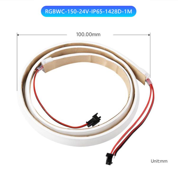 Waveshare RGBWC Colorful COB LED Strip, WS2812B Control Chips, IP65 Protection, Programmable LED Strip, Spec: 1m