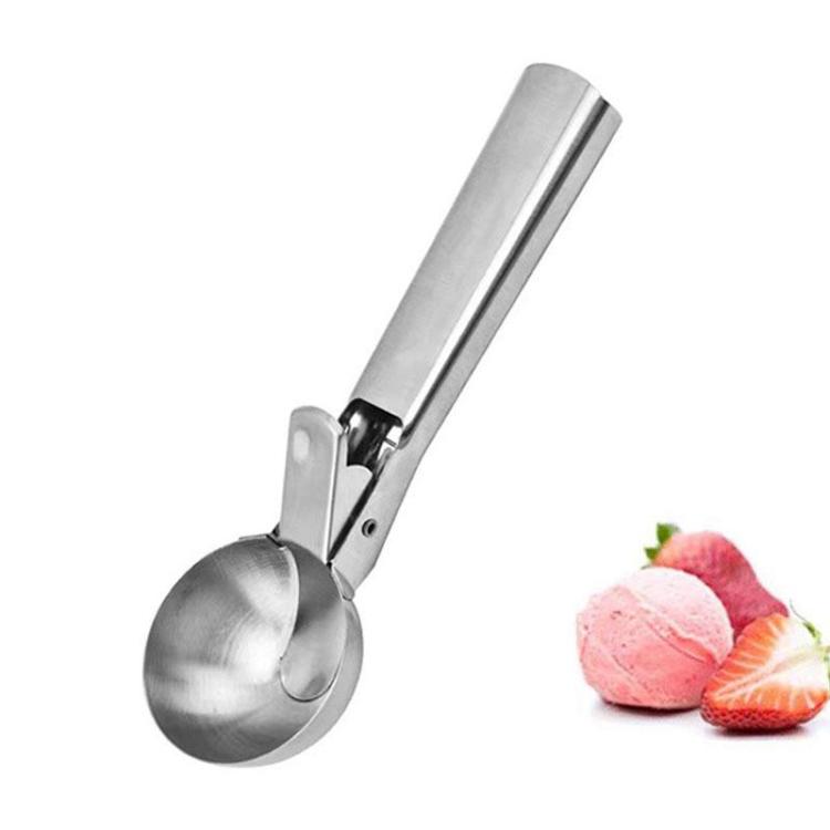 LsCook Stainless Steel Dual-Purpose Ice Cream Scoop Fruit Ball Scoop - Large Silver Boxed