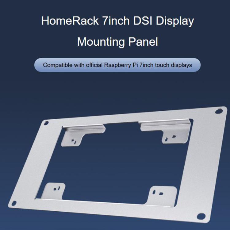 Waveshare 34390 HomeRack 7 Inch DSI Display Mounting Panel, 3U Mounting Space, Compatible With Official Raspberry Pi 7inch Touch Displays
