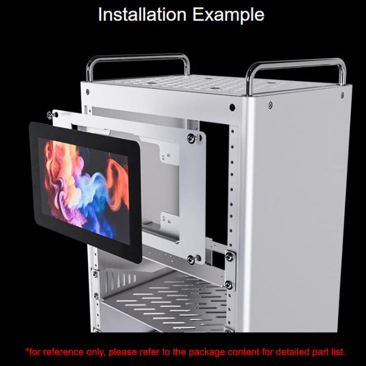 Waveshare 34390 HomeRack 7 Inch DSI Display Mounting Panel, 3U Mounting Space, Compatible With Official Raspberry Pi 7inch Touch Displays