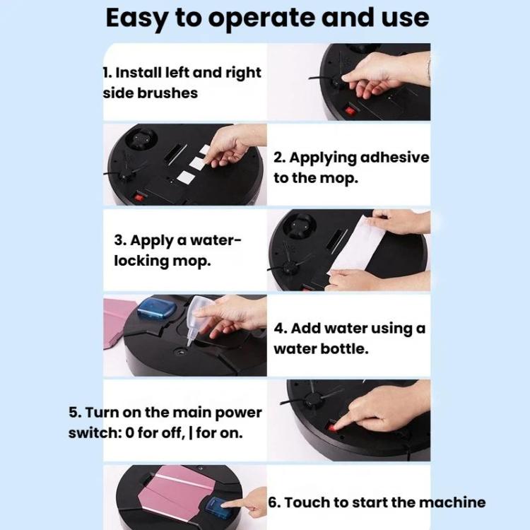 Mini Rechargeable Household Sweeping Robot Smart Vacuum Cleaner Cleaning Machine, Spec: Black