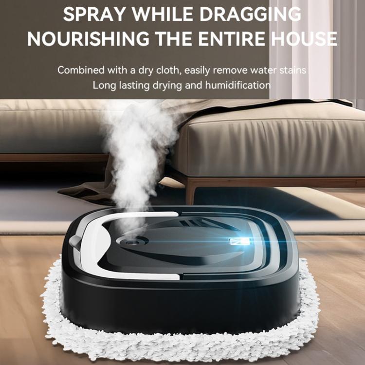 P6 Mini Rechargeable Household Floor Sweeping Robot Smart Multifunctional Floor Mop Cleaner, Spec: White With 3 Towels