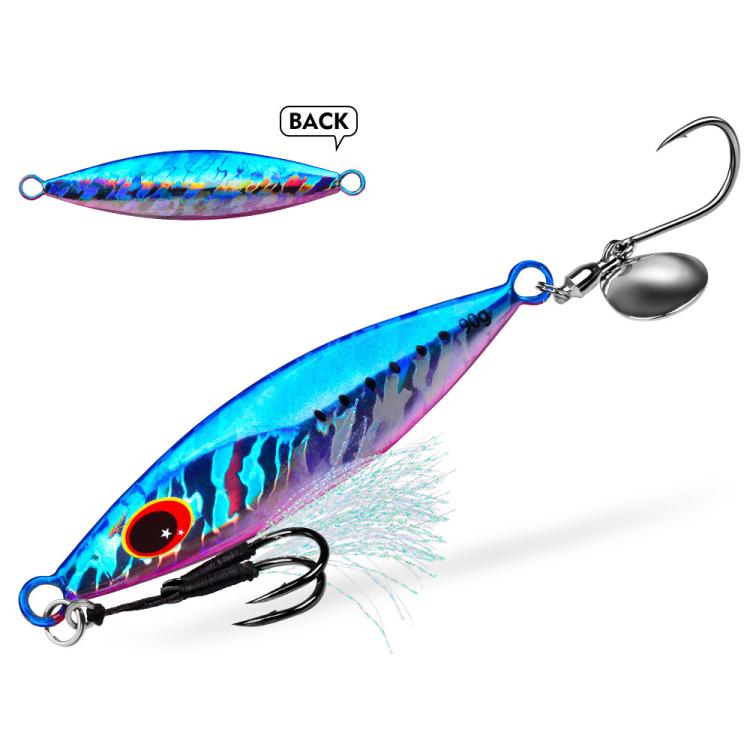 PROBEROS LF179 Metal Jigging Lures with Spinner Blade Glow in the Dark Saltwater Fishing Jigs, Size: 30g