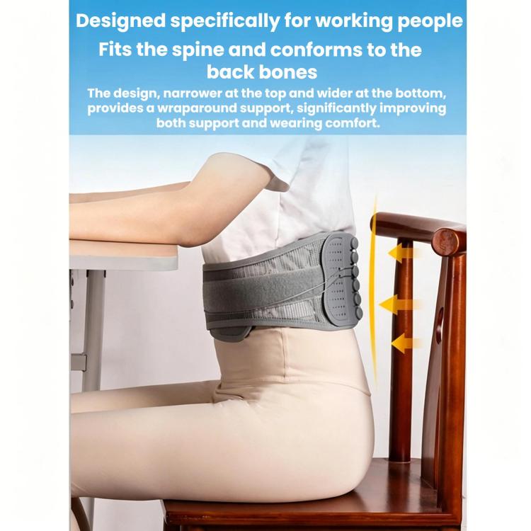 Adjustable Breathable Mesh Lumbar Support Belt With Double Pulleys, Size: XL