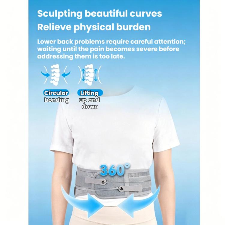 Adjustable Breathable Mesh Lumbar Support Belt With Double Pulleys, Size: XL