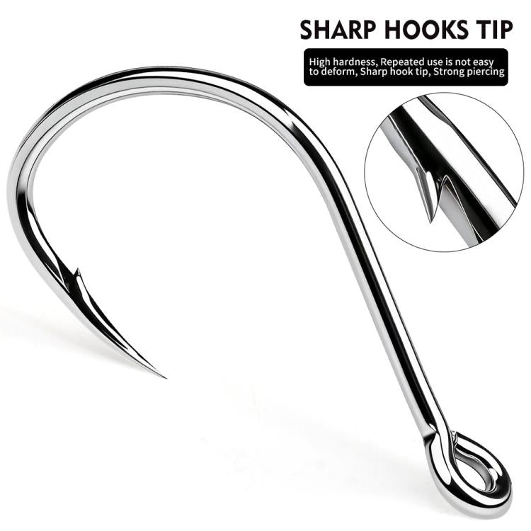 PROBEROS 20pcs /Box High Carbon Steel Single Fish Hooks High-Penetration Needle Point Ringed Eye Hooks No. 2/0