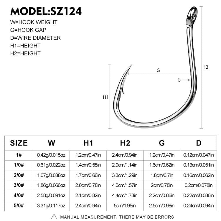 PROBEROS 20pcs /Box High Carbon Steel Single Fish Hooks High-Penetration Needle Point Ringed Eye Hooks No. 5/0