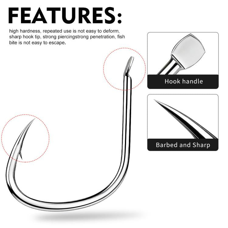PROBEROS 20pcs Iseama Single Fishing Hooks High Carbon Steel Barbed Octopus Circle Hooks For Saltwater And Freshwater No. 4/0