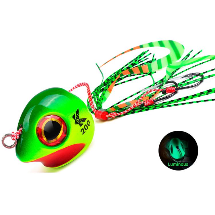 KATYUSHA Kabura Snapper Jig Head 3D Bionic Eyes Tai Rubber Lead Jigs for Bottom Fishing, Grouper, Sea Bream 100G