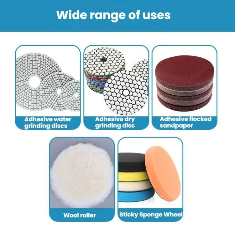 Wet Grinding Discs With Adhesive Backing Aluminum Alloy Suction Cup Self-Adhesive Trays Angle Grinder Heads, Spec: 3mm Thickness 3 inch 8cm M10 Hole