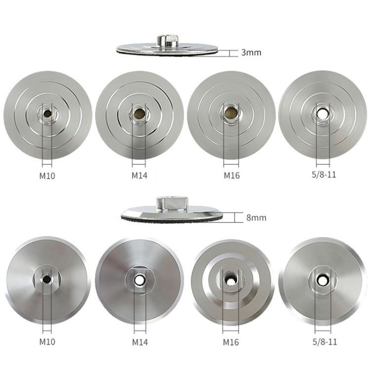 Wet Grinding Discs With Adhesive Backing Aluminum Alloy Suction Cup Self-Adhesive Trays Angle Grinder Heads, Spec: 3mm Thickness 4 inch 10cm M16 Hole