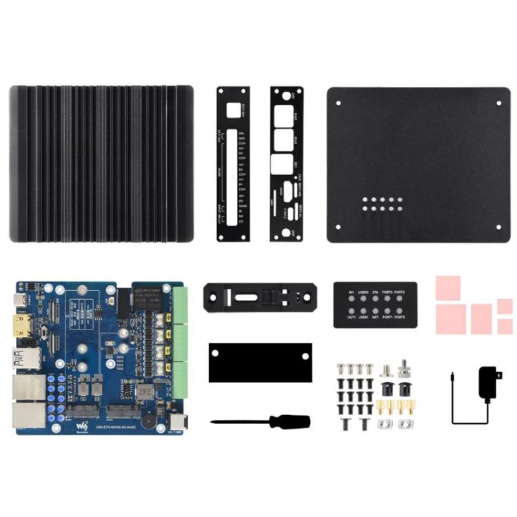 Waveshare 34252 CM5 Gigabit/2.5G Dual Ethernet Multi-Function Expansion Board Supports RS485 Industrial Communication, 4G / 5G Module And 4K Display Output US Plug