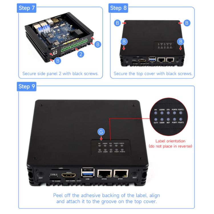 Waveshare 34252 CM5 Gigabit/2.5G Dual Ethernet Multi-Function Expansion Board Supports RS485 Industrial Communication, 4G / 5G Module And 4K Display Output UK Plug