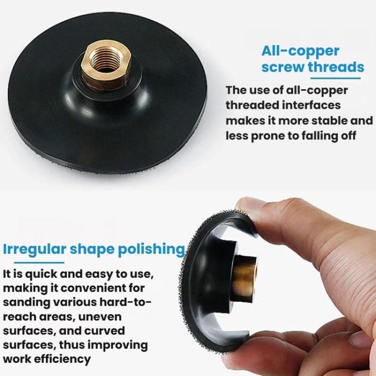 Wet / Dry Grinding Discs Stone Polishing Discs Self-Adhesive Disc Adapters, Spec: 10cm M10 Hole Black Thin Sponge