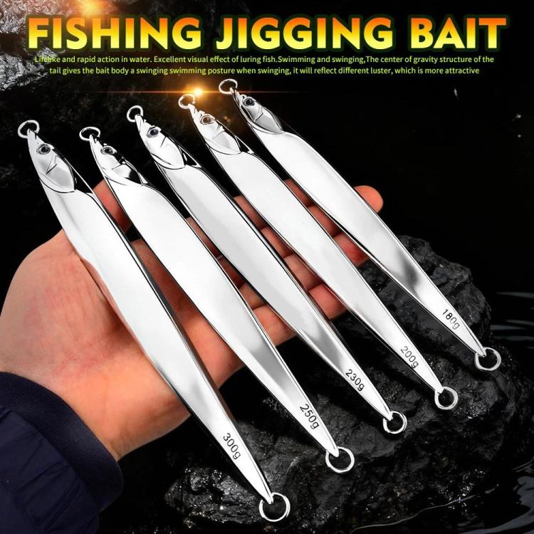 PROBEROS  LF168 Saltwater Fishing Metal Jigging Lure Blank Body Vertical Sinking Bait Shining Mirror Finish Mackerel Jigs 180g