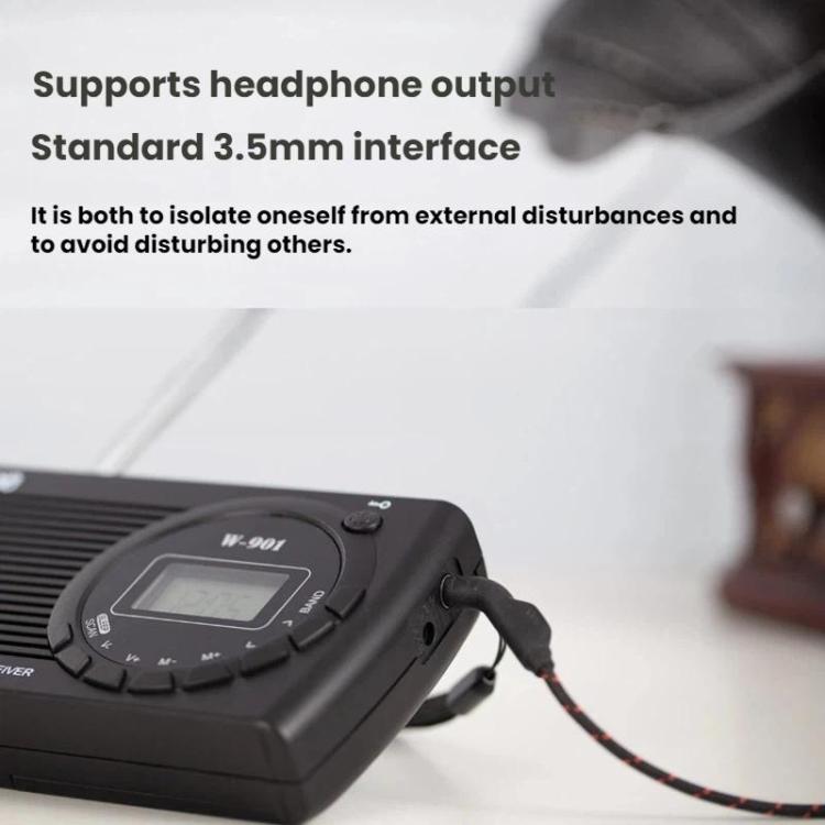 FM/AM/SW Multi-Band LCD Screen Clock-Controlled Stereo Radio, Specification: For US - Black