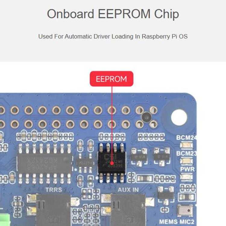 Waveshare 34213 DA7212 I2S Audio Board For Raspberry Pi, Stereo Encoding/Decoding