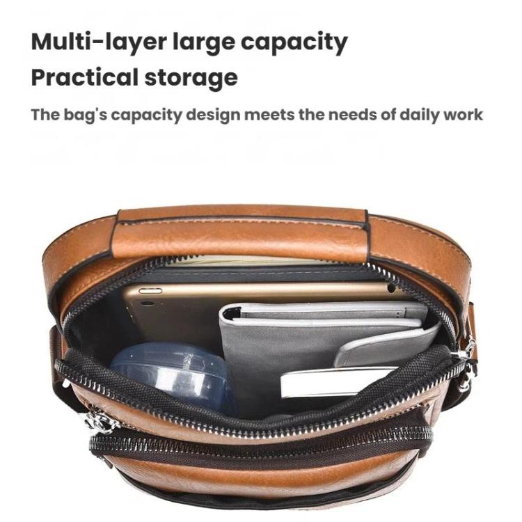 WEIXIER D1107 Men Vertical Crossbody Bag PU Leather Shoulder Bag