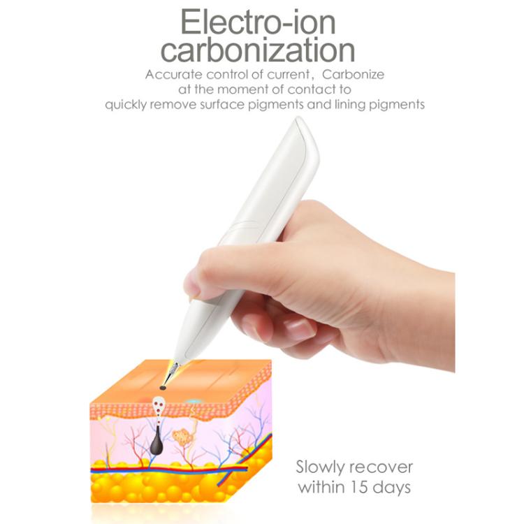 USB Mini Mole Removal Pen Ionized Carbonization Portable Beauty Device - White