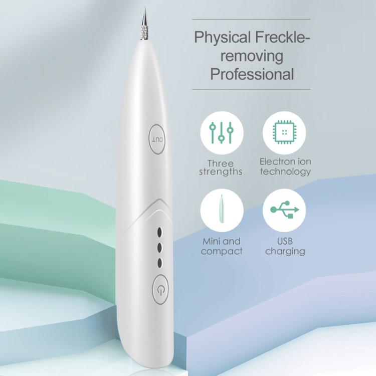 USB Mini Mole Removal Pen Ionized Carbonization Portable Beauty Device - White