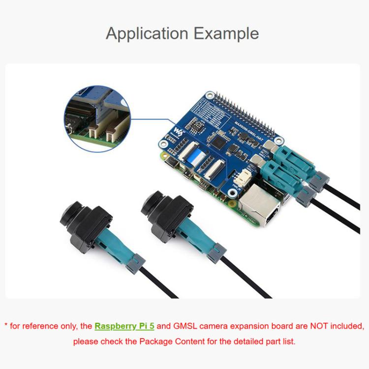 Waveshare 34019 2MP GMSL Camera Module, Automotive-Grade Image Sensor, Built-In ISP, AA Lens, IP67 Protection Degree