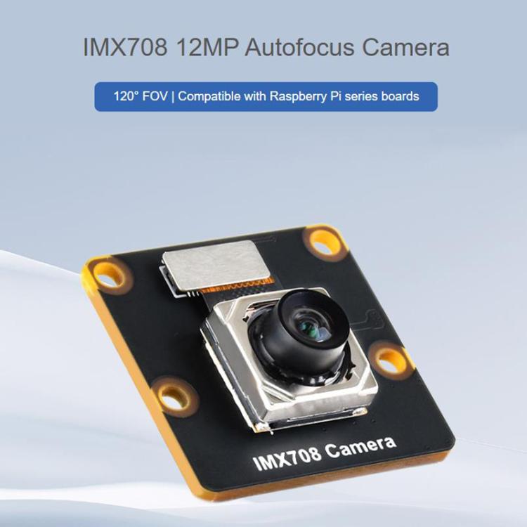 Waveshare 34276 IMX708 12MP High Resolution Autofocus Camera,  Compatible With Raspberry Pi Series Boards