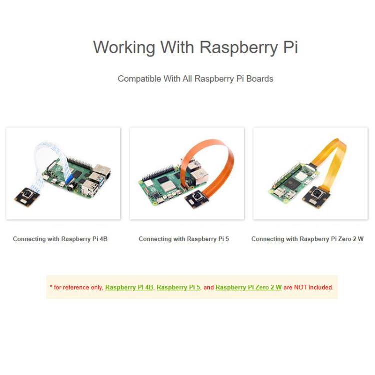 Waveshare 34276 IMX708 12MP High Resolution Autofocus Camera,  Compatible With Raspberry Pi Series Boards