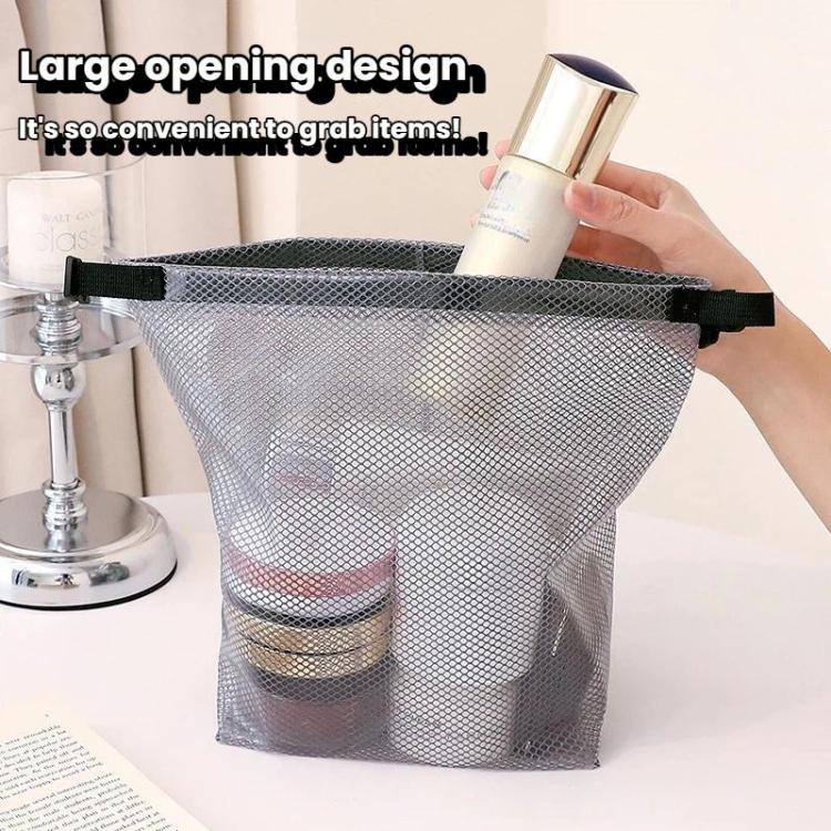 Waterproof EVA Mesh Toiletry Bag Portable Travel Storage Organizer For Bathroom Gym Swimming Makeup Wash Bag With Buckle Closure Large Transparent White