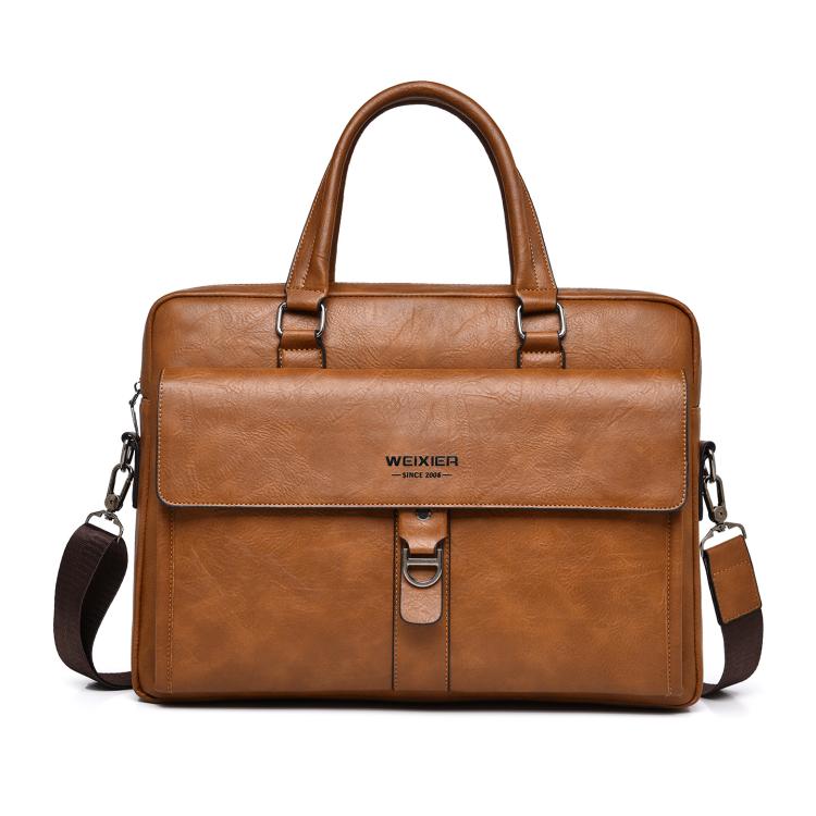 WEIXIER T665 Men Vintage Business Tote Bag Large Capacity Waterproof Laptop Bag