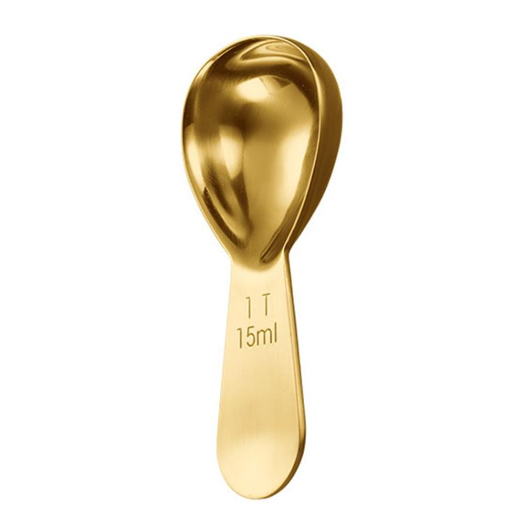 15ml 304 Stainless Steel Thickened Coffee Spoon With Scale Measuring Bean Spoon