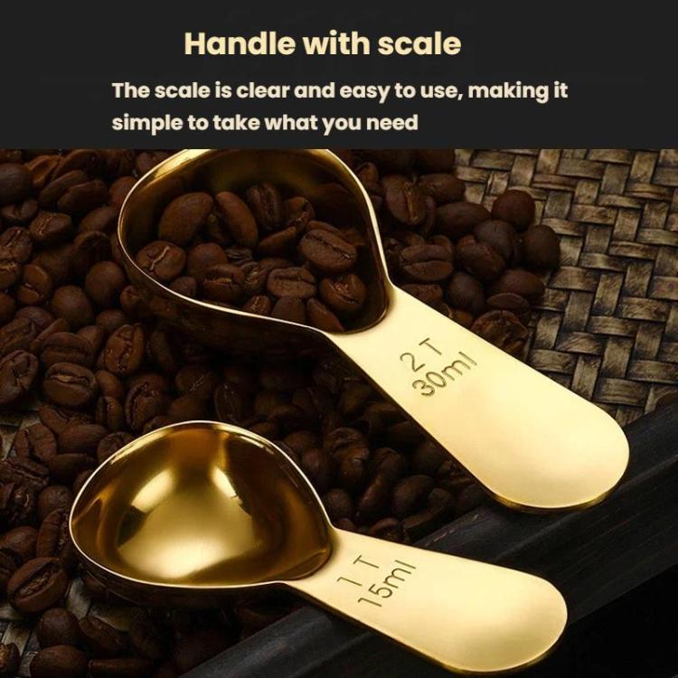 15ml 304 Stainless Steel Thickened Coffee Spoon With Scale Measuring Bean Spoon