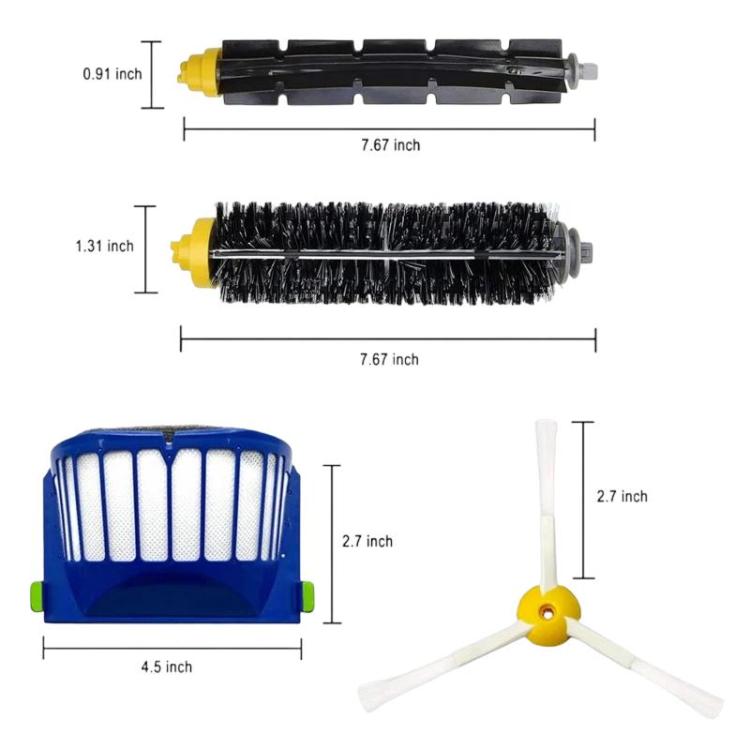 15 in 1 For IRobot Roomba 650 / 600 Series Sweeper Accessories Brush Filter & Triangle Side Brush