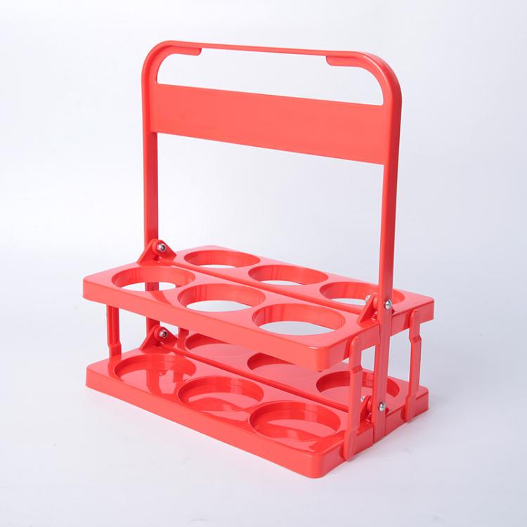 6-Hole Foldable Beer Bottle Carrier Portable Plastic Beverage Caddy With Handle Collapsible Drink Holder Organizer For Wine, Soda, Cocktails