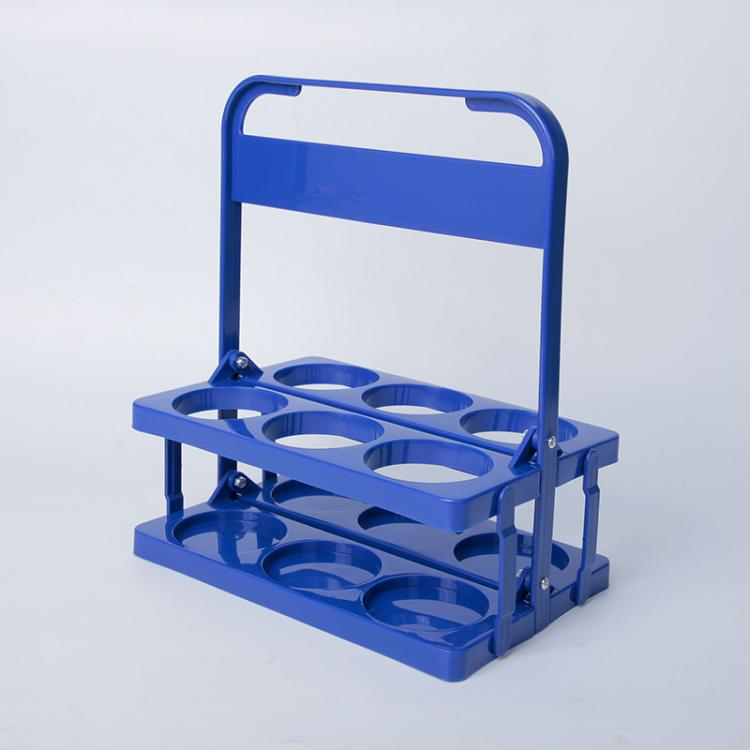 6-Hole Foldable Beer Bottle Carrier Portable Plastic Beverage Caddy With Handle Collapsible Drink Holder Organizer For Wine, Soda, Cocktails