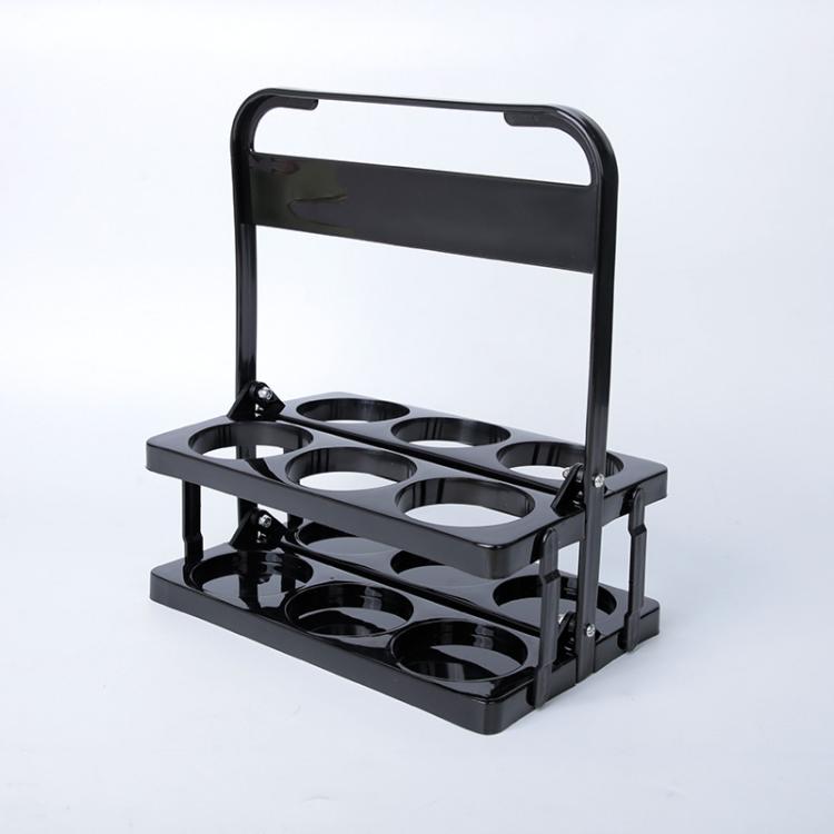 6-Hole Foldable Beer Bottle Carrier Portable Plastic Beverage Caddy With Handle Collapsible Drink Holder Organizer For Wine, Soda, Cocktails