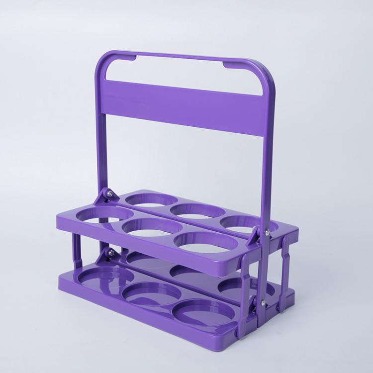6-Hole Foldable Beer Bottle Carrier Portable Plastic Beverage Caddy With Handle Collapsible Drink Holder Organizer For Wine, Soda, Cocktails