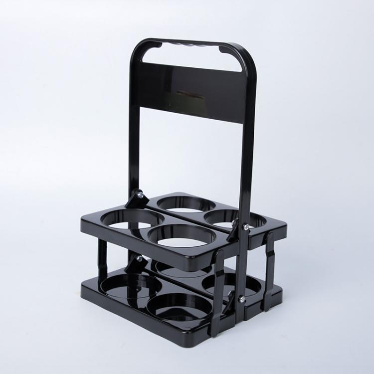 4-Hole Foldable Beer Bottle Carrier Portable Plastic Beverage Caddy with Handle Collapsible Drink Holder Organizer for Wine, Soda, Cocktails