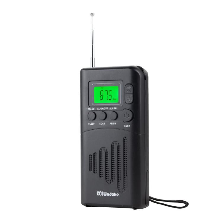 WDK Portable FM/AM Full-Band Mini Digital Display Radio, Size: For US - Black