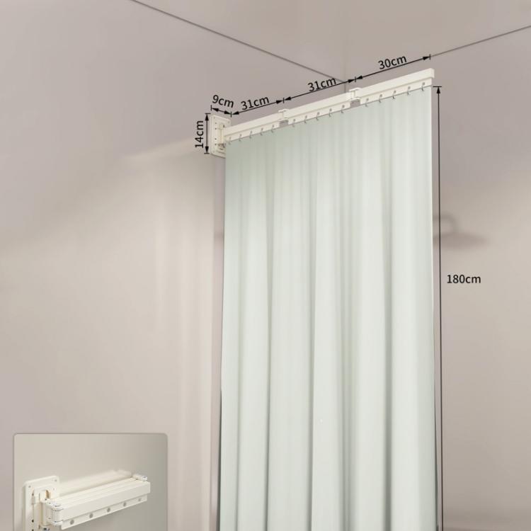 Foldable Waterproof Bathroom Shower Curtain Invisible Toilet Wet And Dry Separation Partition Curtain, Spec: 3-Fold White