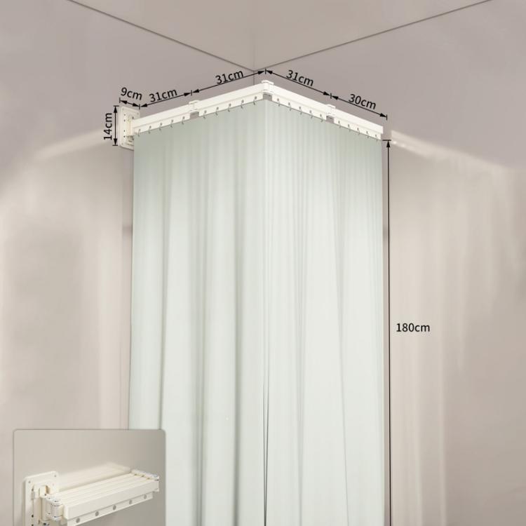 Foldable Waterproof Bathroom Shower Curtain Invisible Toilet Wet And Dry Separation Partition Curtain, Spec: 4-Fold White