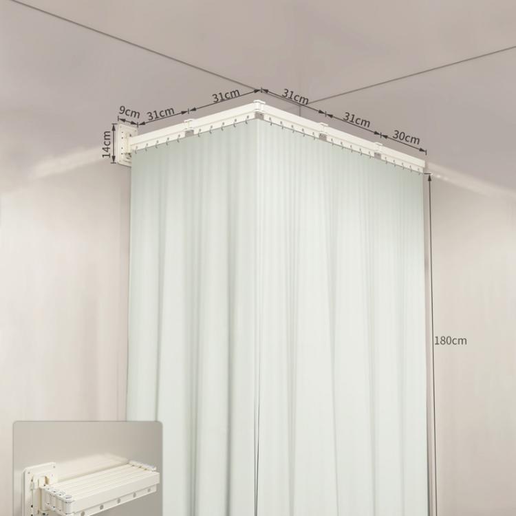 Foldable Waterproof Bathroom Shower Curtain Invisible Toilet Wet And Dry Separation Partition Curtain, Spec: 5-Fold White