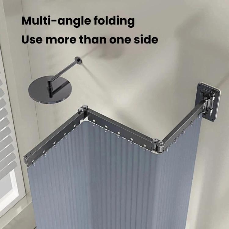 Foldable Waterproof Bathroom Shower Curtain Invisible Toilet Wet And Dry Separation Partition Curtain, Spec: 3-Fold Grey