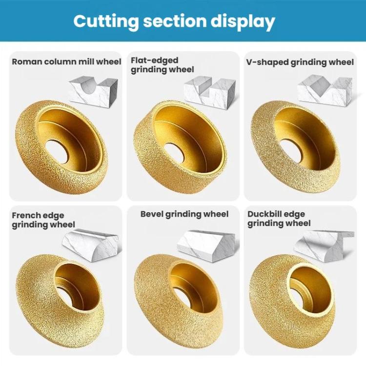 Stone Edge Grinding Wheel Marble Granite Tile Trimming Chamfering Tool, Spec: Rounded Edge 20mm