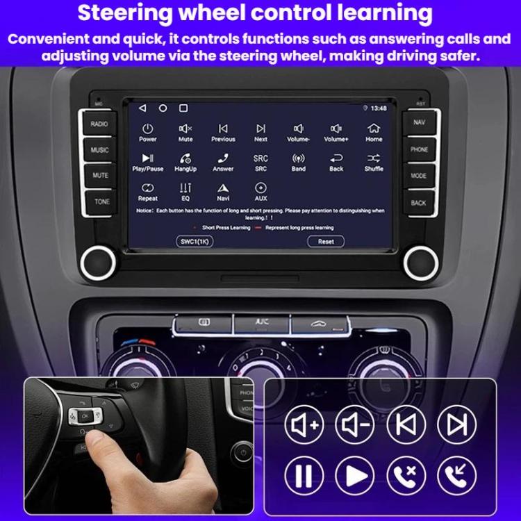 7-Inch Car Navigation System With Wireless Bluetooth CarPlay For Volkswagen, Specification: Octa-core 6GB+128GB