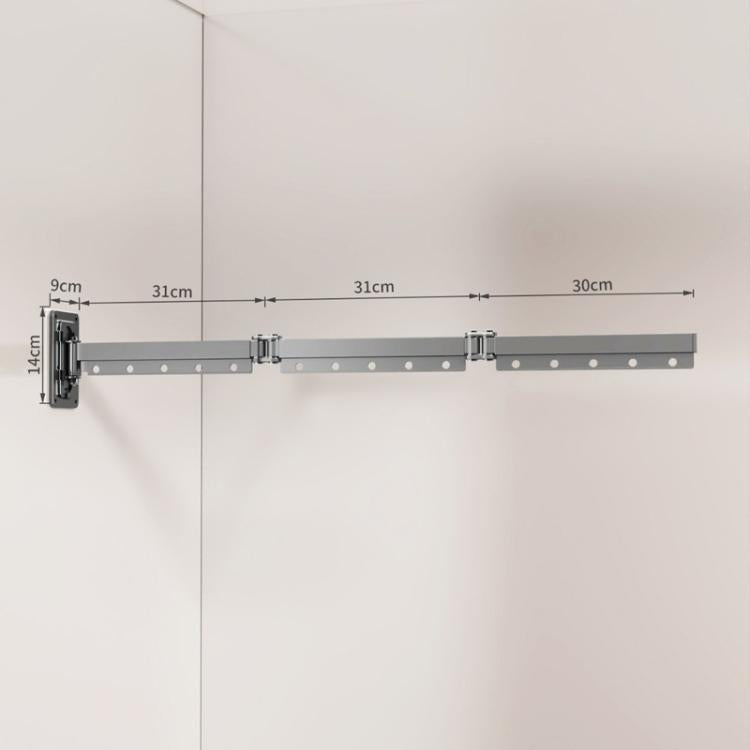 Drill-Free Folding Clothes Drying Rack Balcony Invisible Retractable Clothesline, Spec: 3-Fold Grey