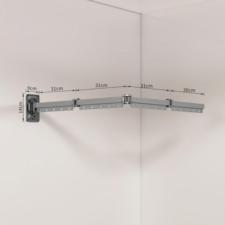 Drill-Free Folding Clothes Drying Rack Balcony Invisible Retractable Clothesline, Spec: 4-Fold Grey